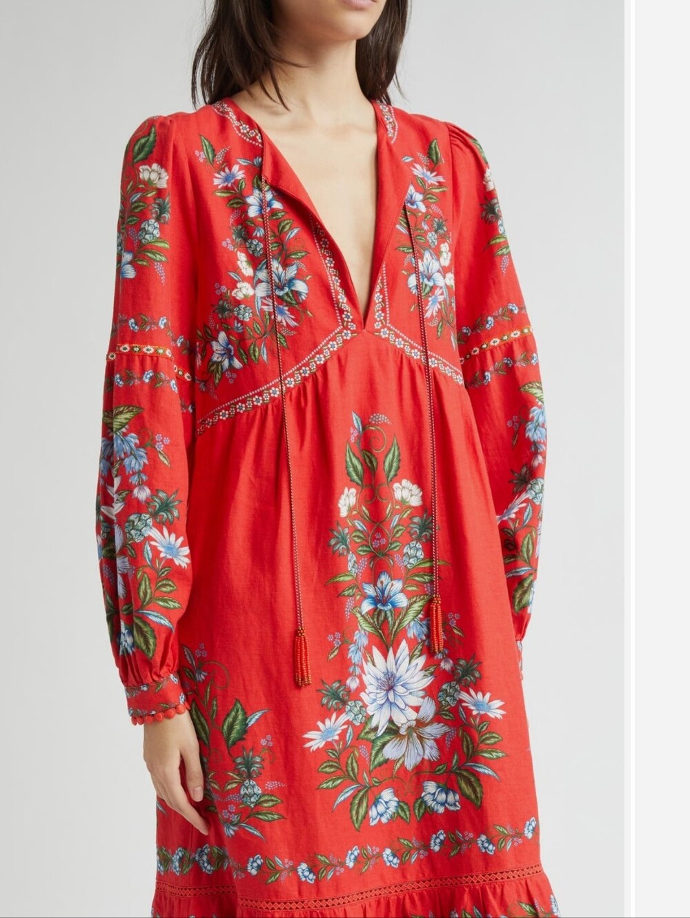 NWOT FARM Rio Red Floral Tiered Maxi Dress XL - Picture 2 of 5